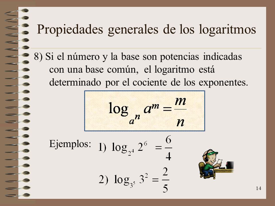 Propiedades generales de los logaritmos