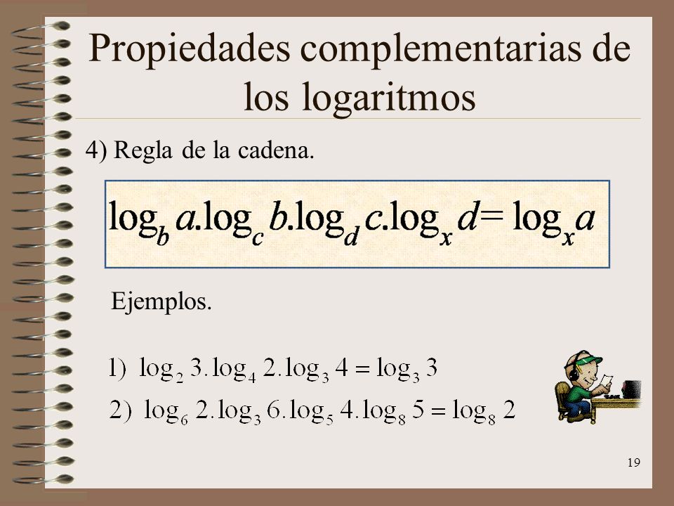 Propiedades complementarias de los logaritmos