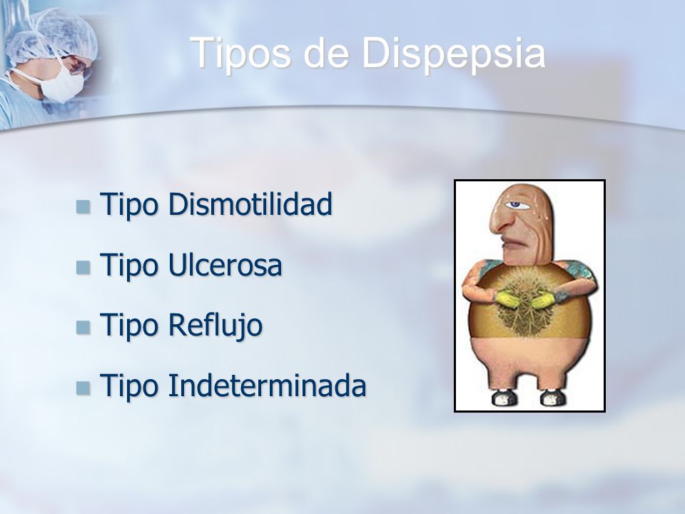 Tipos de Dispepsia Tipo Dismotilidad Tipo Ulcerosa Tipo Reflujo