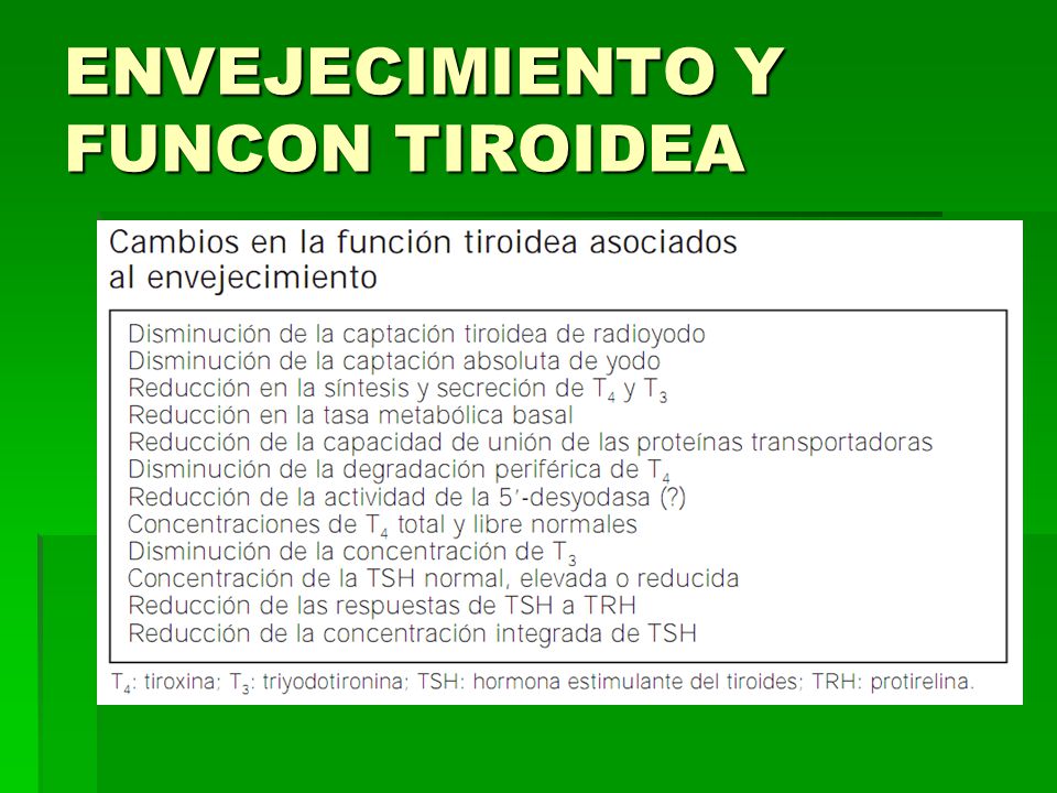 ENVEJECIMIENTO Y FUNCON TIROIDEA
