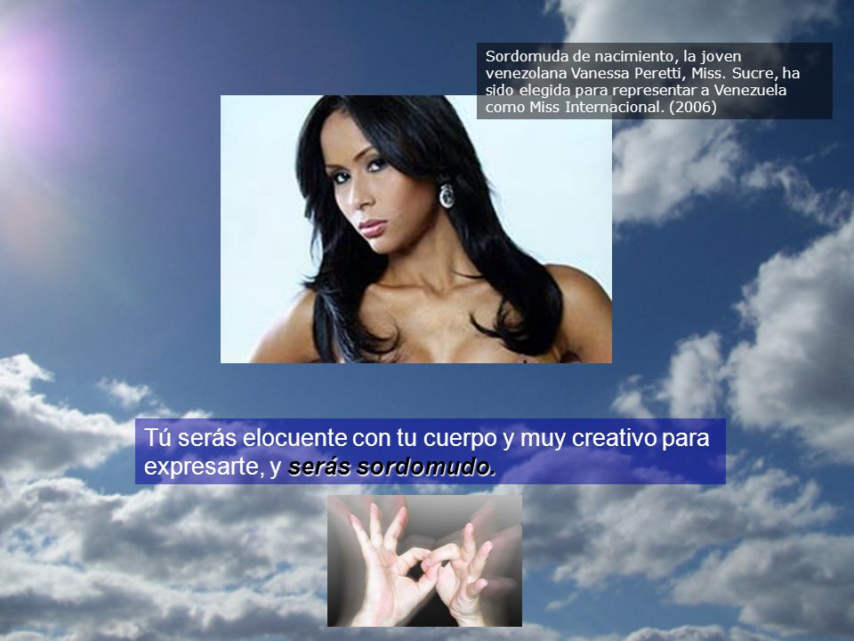 Sordomuda de nacimiento, la joven venezolana Vanessa Peretti, Miss