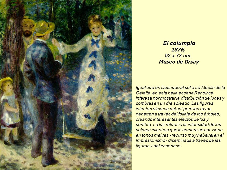El columpio 1876, 92 x 73 cm. Museo de Orsay