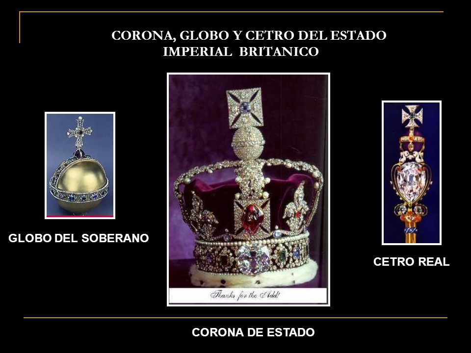 CORONA, GLOBO Y CETRO DEL ESTADO IMPERIAL BRITANICO
