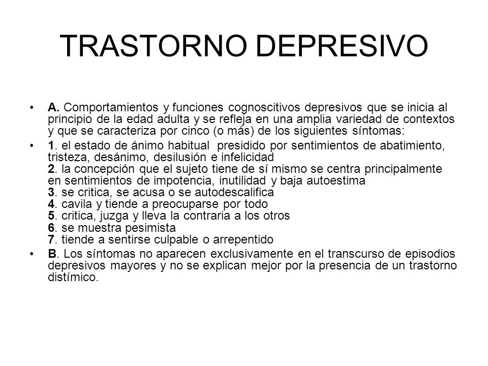 TRASTORNO DEPRESIVO
