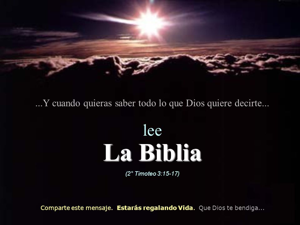 ...Y cuando quieras saber todo lo que Dios quiere decirte...