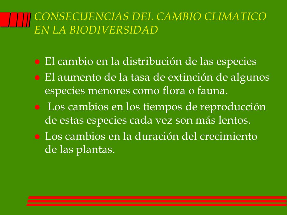 CONSECUENCIAS DEL CAMBIO CLIMATICO EN LA BIODIVERSIDAD