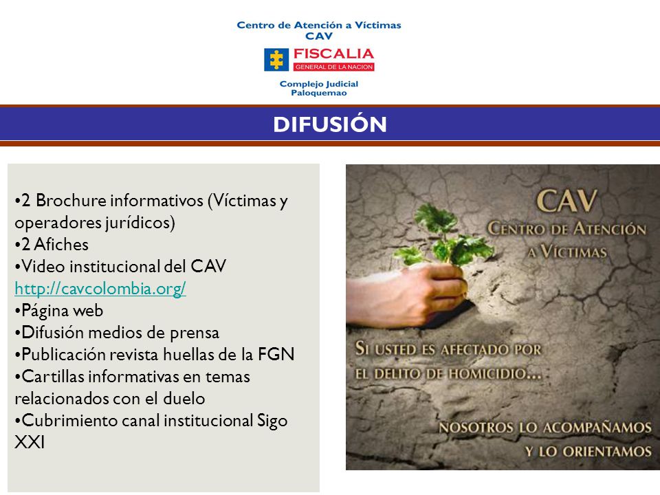 DIFUSIÓN 2 Brochure informativos (Víctimas y operadores jurídicos)