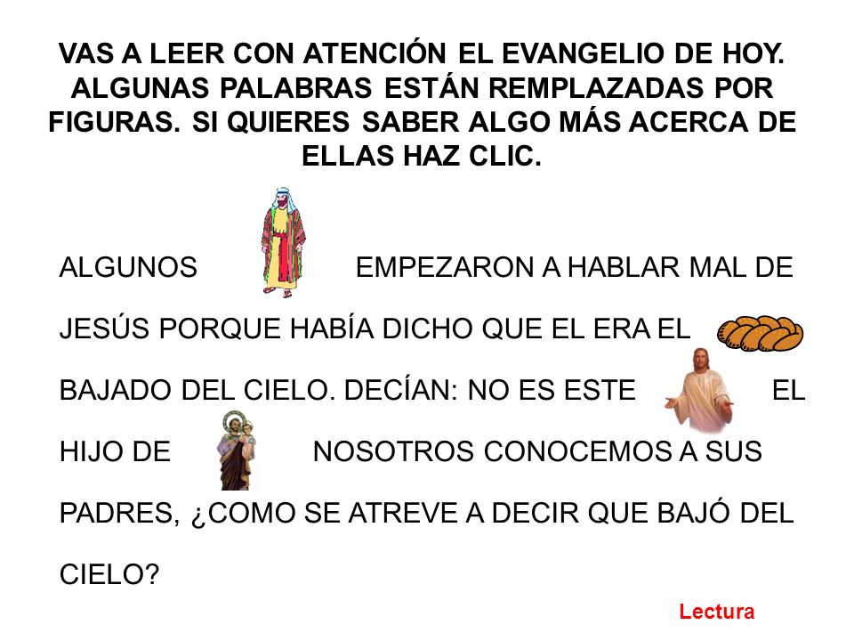 VAS A LEER CON ATENCIÓN EL EVANGELIO DE HOY