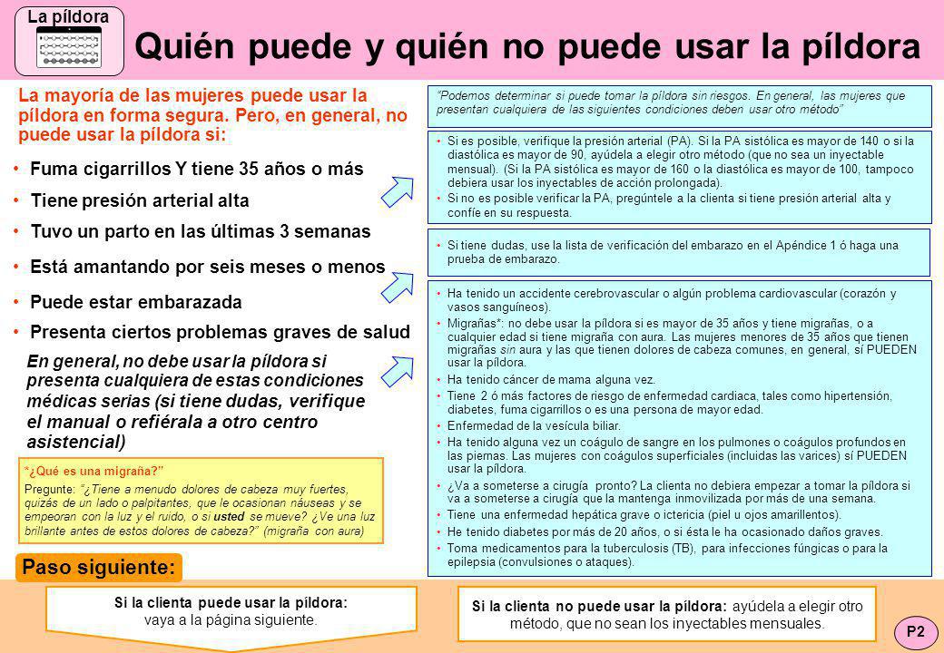 Quién puede y quién no puede usar la píldora