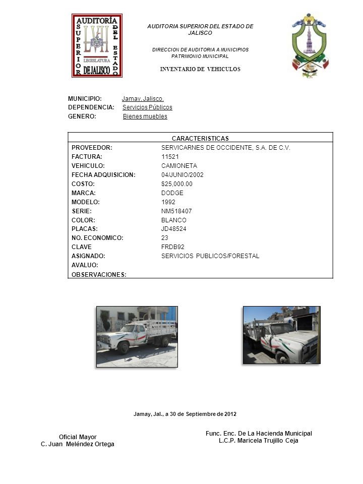 AUDITORÍA L V I I DE JALISCO LEGISLATURA SUPERIOR DEL ESTADO
