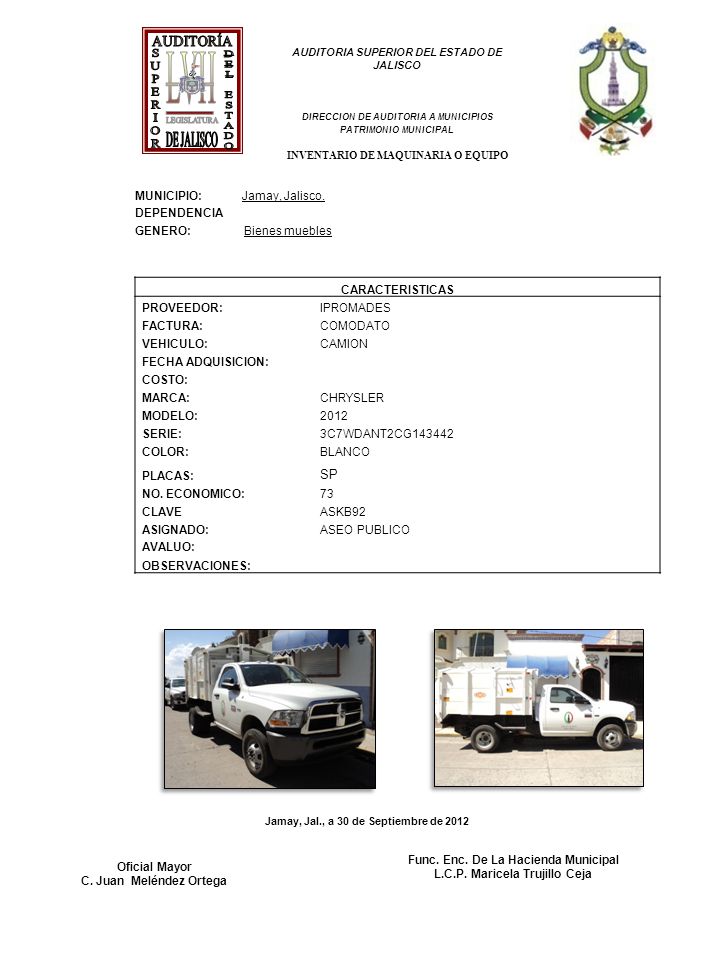 AUDITORÍA L V I I DE JALISCO LEGISLATURA SUPERIOR DEL ESTADO SP