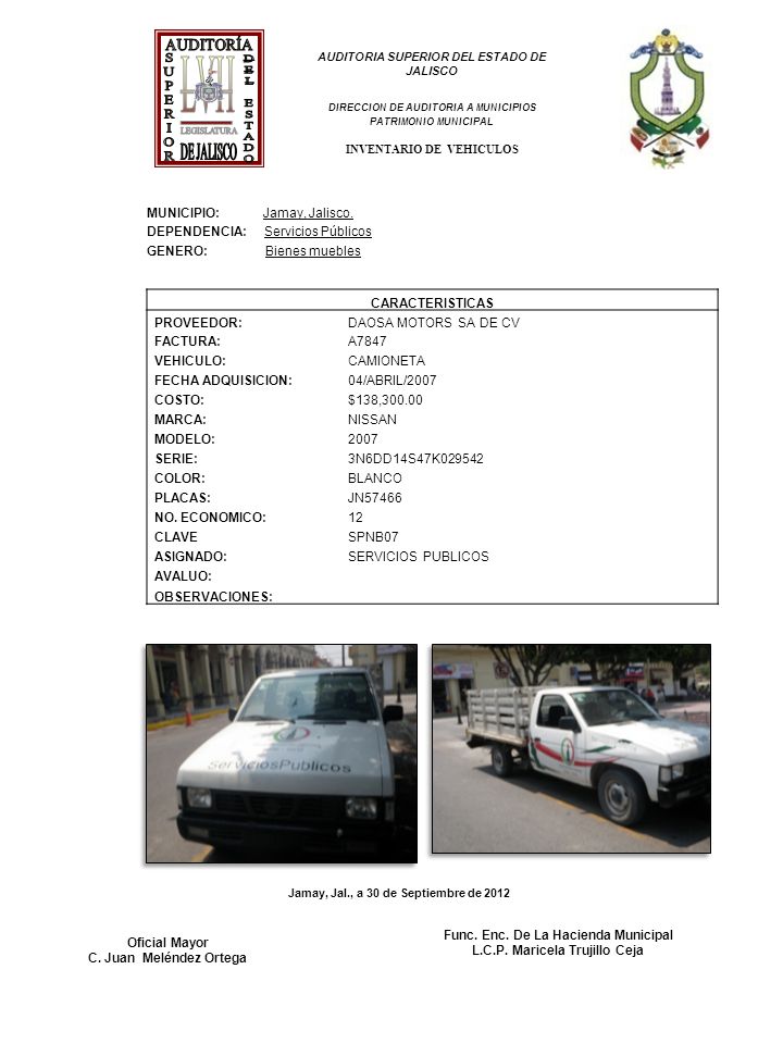 AUDITORÍA L V I I DE JALISCO LEGISLATURA SUPERIOR DEL ESTADO