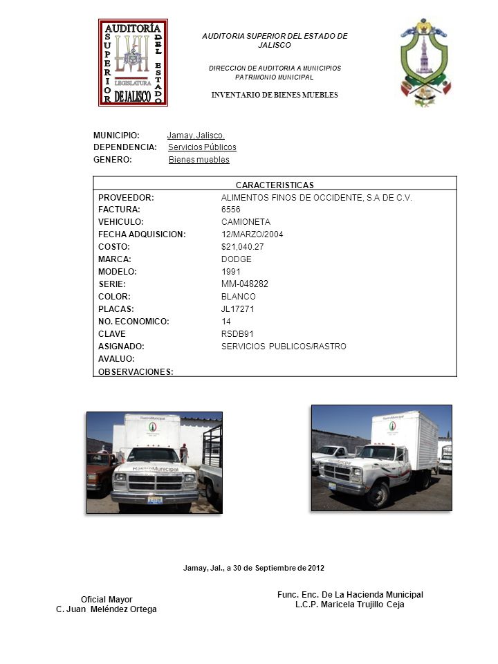AUDITORÍA L V I I DE JALISCO LEGISLATURA SUPERIOR DEL ESTADO MM