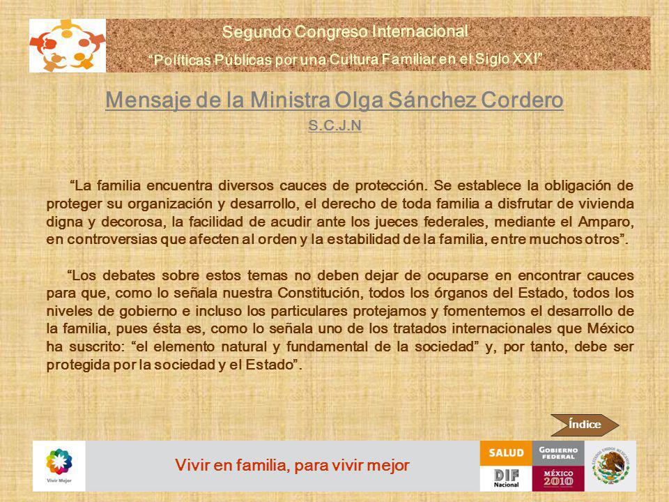 Mensaje de la Ministra Olga Sánchez Cordero