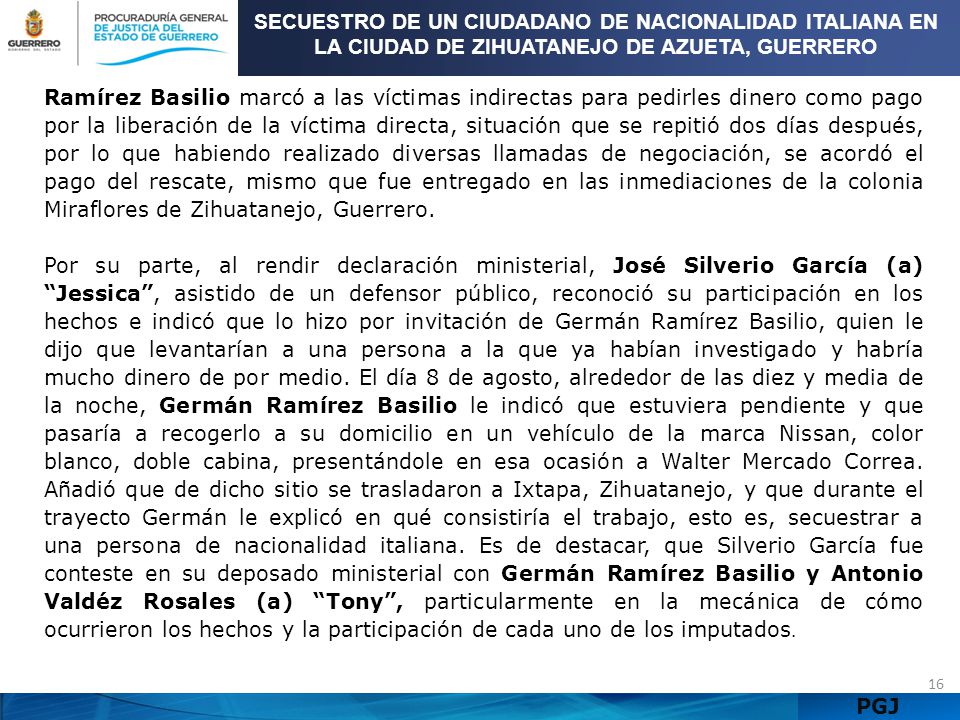 SECUESTRO DE UN CIUDADANO DE NACIONALIDAD ITALIANA EN LA CIUDAD DE ZIHUATANEJO DE AZUETA, GUERRERO