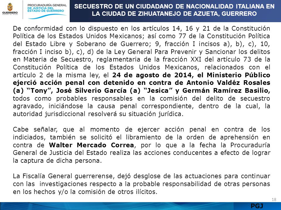 SECUESTRO DE UN CIUDADANO DE NACIONALIDAD ITALIANA EN LA CIUDAD DE ZIHUATANEJO DE AZUETA, GUERRERO