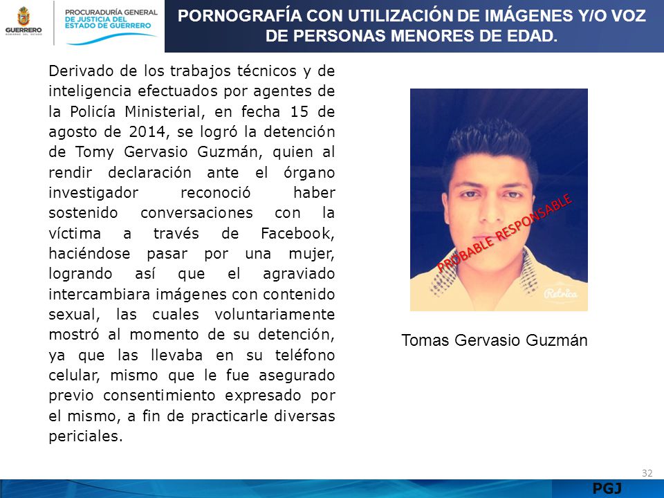PORNOGRAFÍA CON UTILIZACIÓN DE IMÁGENES Y/O VOZ DE PERSONAS MENORES DE EDAD.