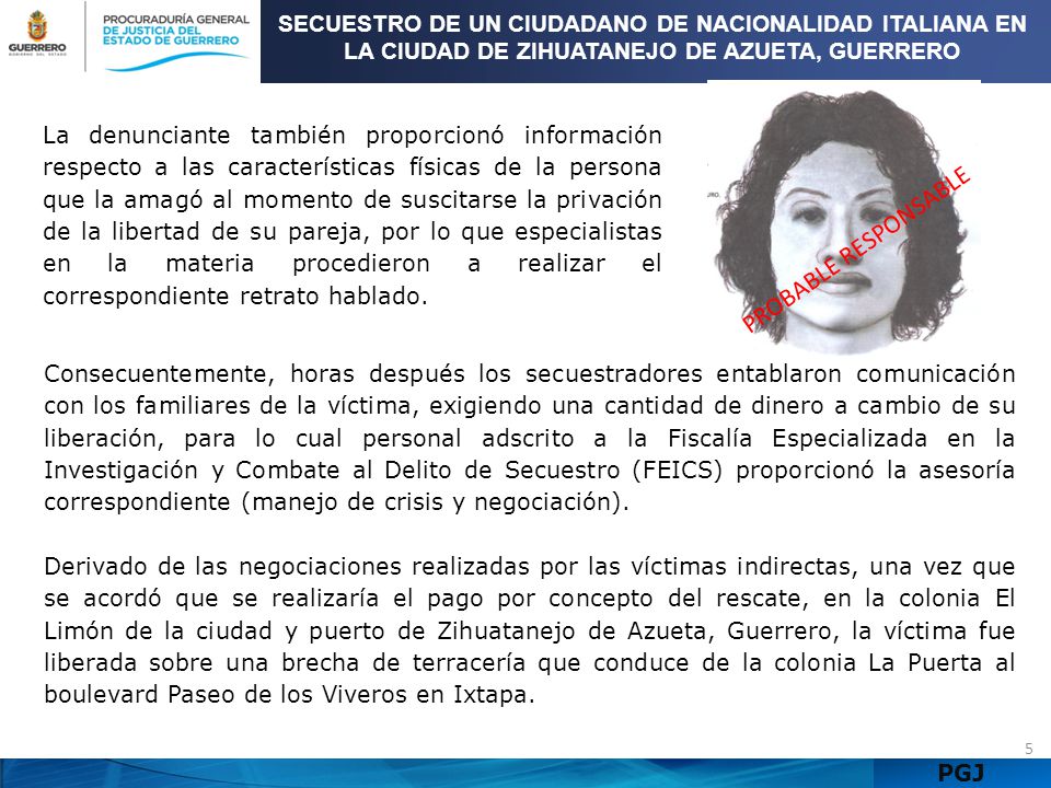 SECUESTRO DE UN CIUDADANO DE NACIONALIDAD ITALIANA EN LA CIUDAD DE ZIHUATANEJO DE AZUETA, GUERRERO