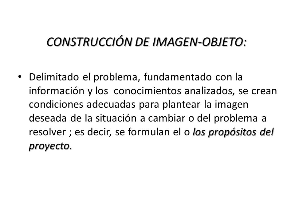 CONSTRUCCIÓN DE IMAGEN-OBJETO: