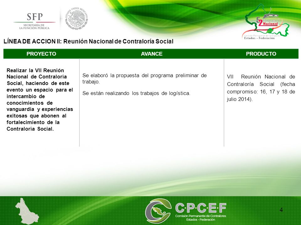 LÍNEA DE ACCION II: Reunión Nacional de Contraloría Social
