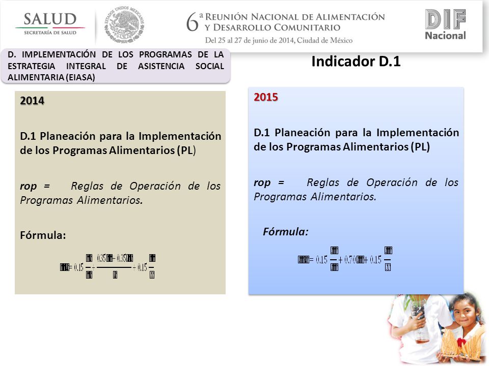 D. IMPLEMENTACIÓN DE LOS PROGRAMAS DE LA ESTRATEGIA INTEGRAL DE ASISTENCIA SOCIAL ALIMENTARIA (EIASA)