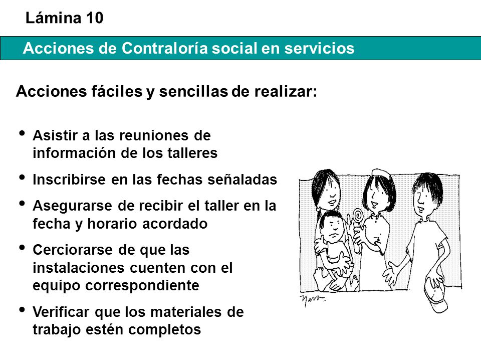 Acciones de Contraloría social en servicios
