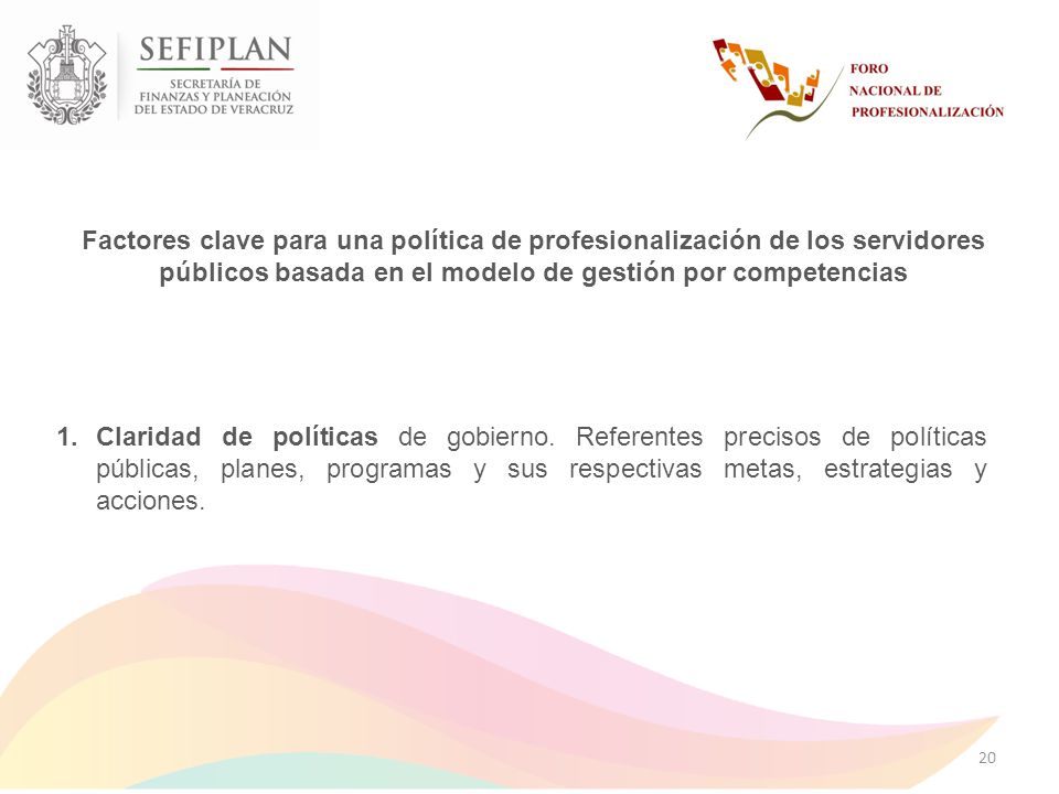 Factores clave para una política de profesionalización de los servidores públicos basada en el modelo de gestión por competencias