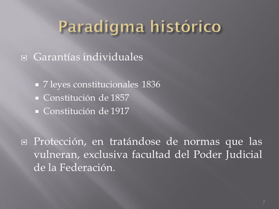 Paradigma histórico Garantías individuales