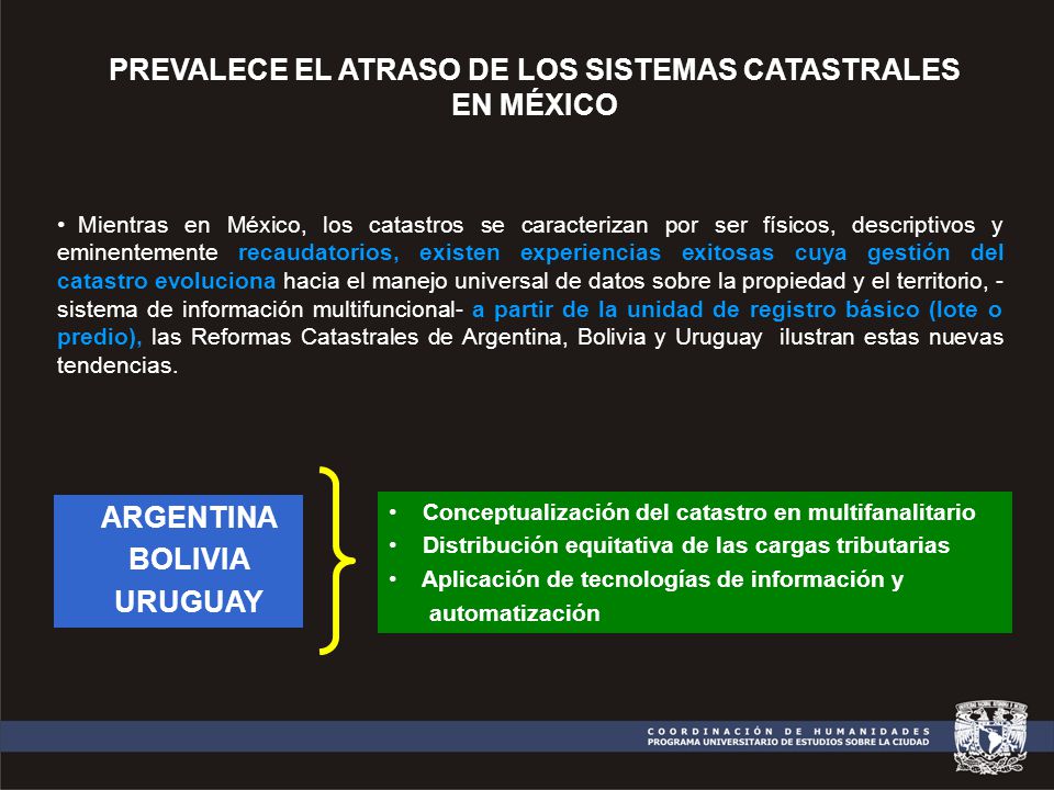 PREVALECE EL ATRASO DE LOS SISTEMAS CATASTRALES EN MÉXICO
