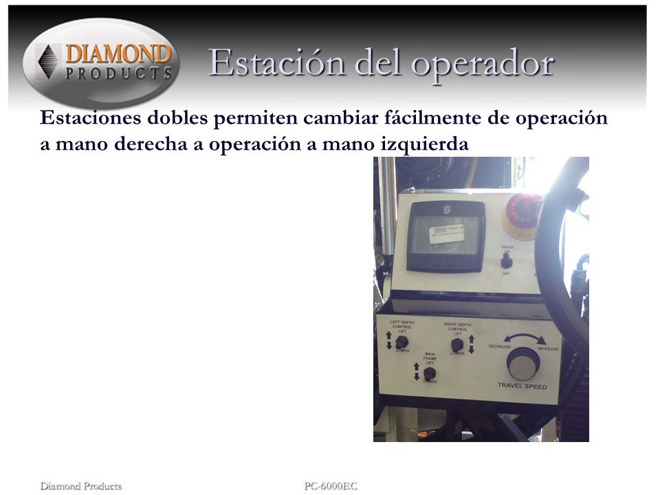 Estación del operador Estaciones dobles permiten cambiar fácilmente de operación a mano derecha a operación a mano izquierda.