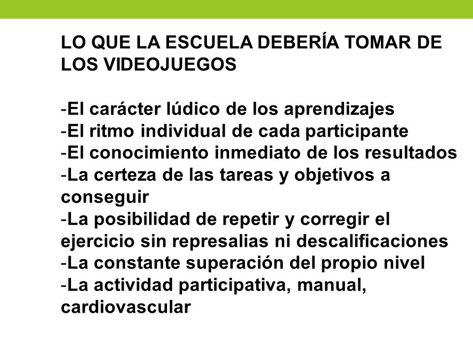 LO QUE LA ESCUELA DEBERÍA TOMAR DE LOS VIDEOJUEGOS