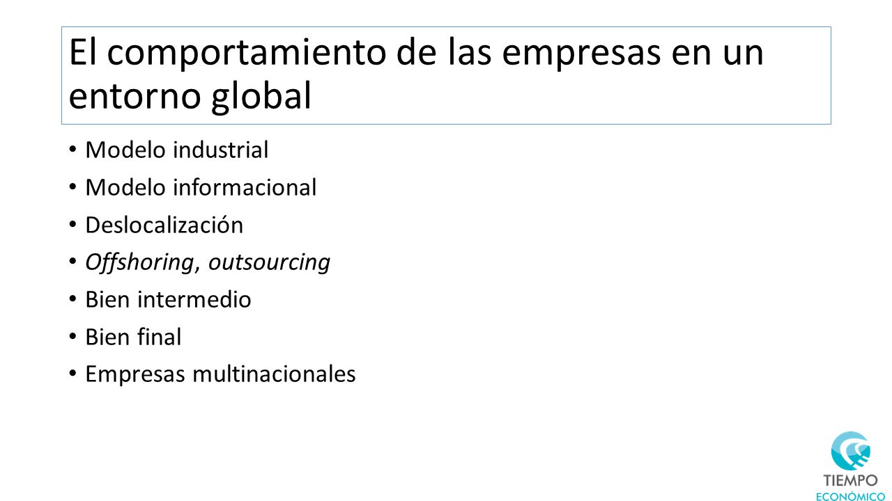 El comportamiento de las empresas en un entorno global