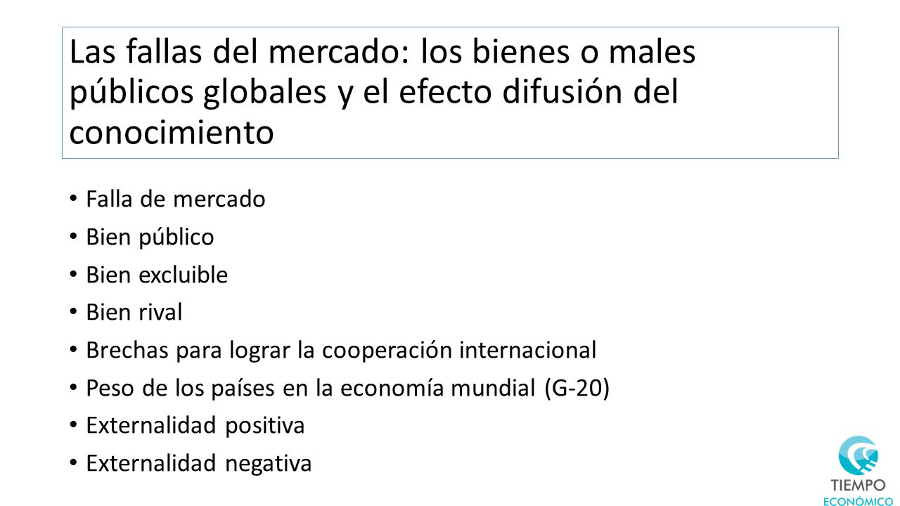 Las fallas del mercado: los bienes o males públicos globales y el efecto difusión del conocimiento