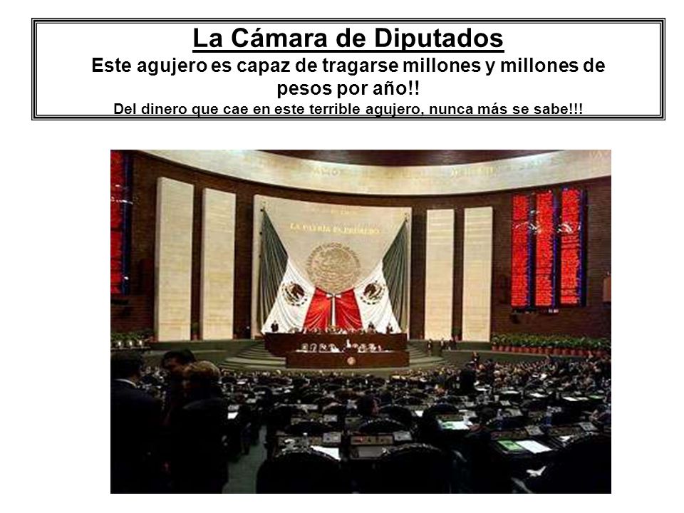 La Cámara de Diputados Este agujero es capaz de tragarse millones y millones de pesos por año!.