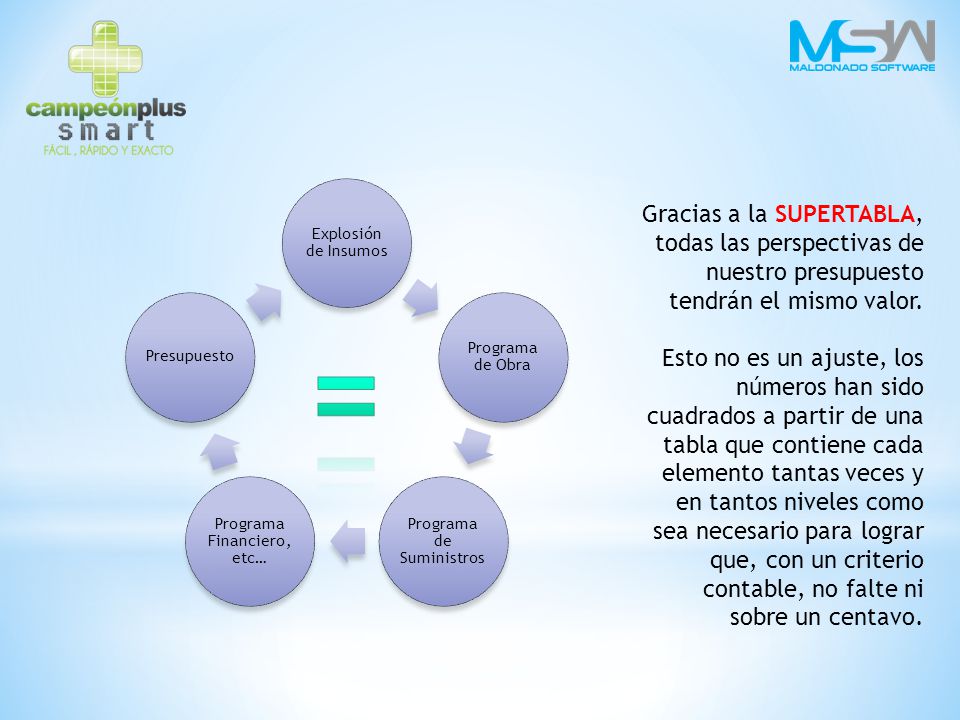 Explosión de Insumos Programa de Obra. Programa de Suministros. Programa Financiero, etc… Presupuesto.