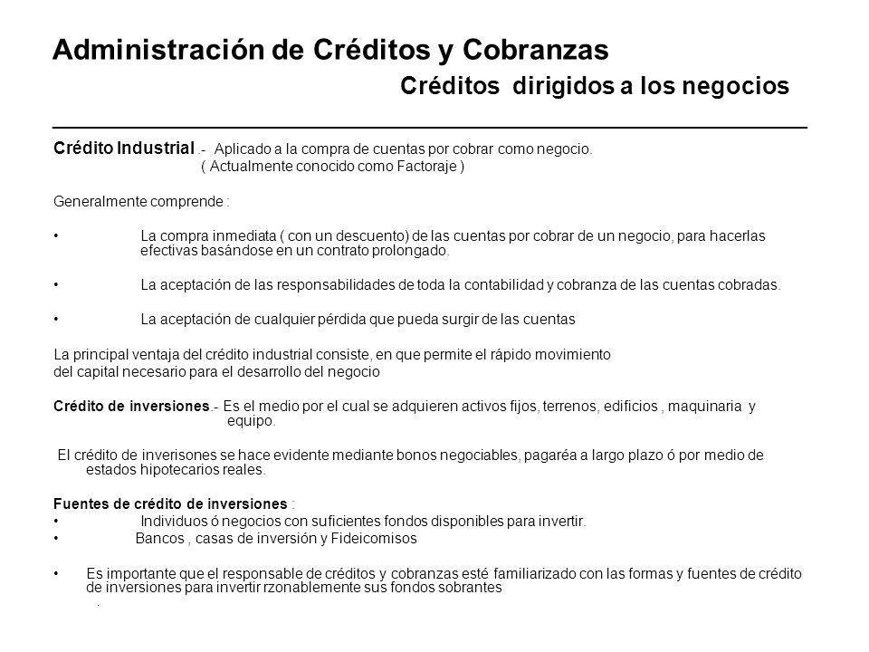 Administración de Créditos y Cobranzas