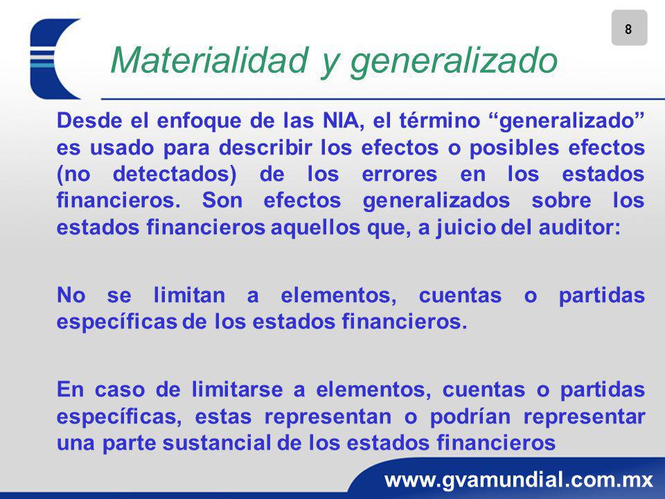 Materialidad y generalizado