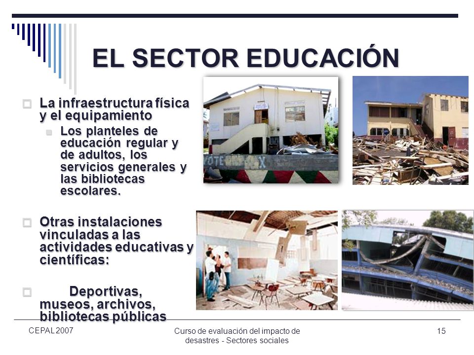 Curso de evaluación del impacto de desastres - Sectores sociales