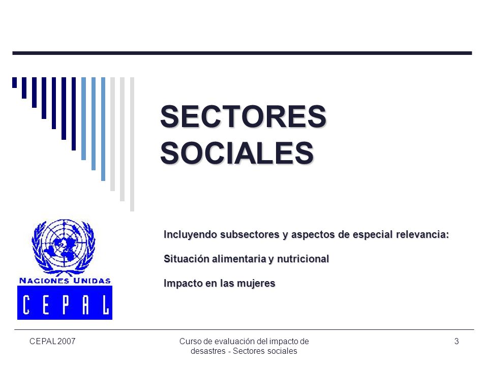 Curso de evaluación del impacto de desastres - Sectores sociales