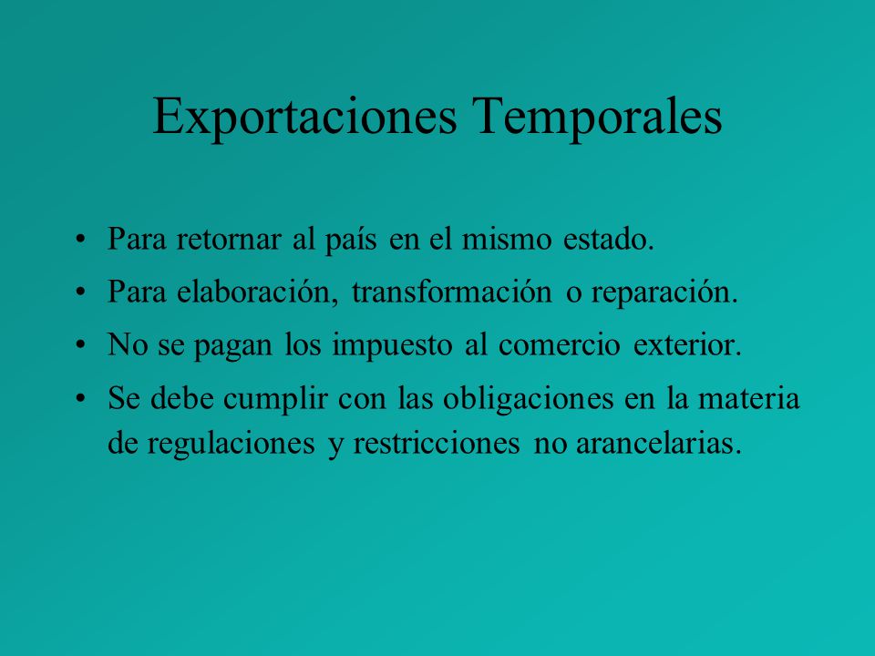 Exportaciones Temporales
