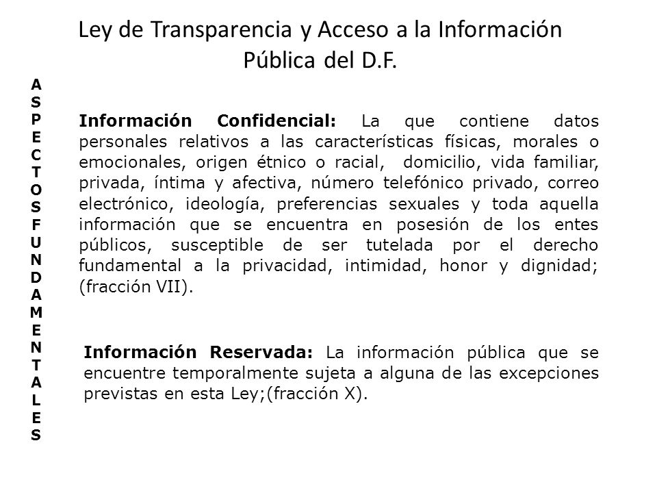 Ley de Transparencia y Acceso a la Información Pública del D.F.