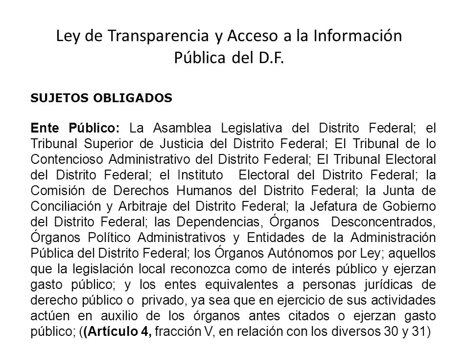 Ley de Transparencia y Acceso a la Información Pública del D.F.