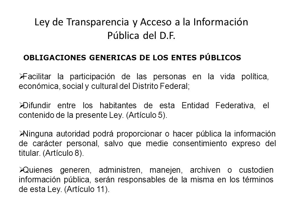 Ley de Transparencia y Acceso a la Información Pública del D.F.