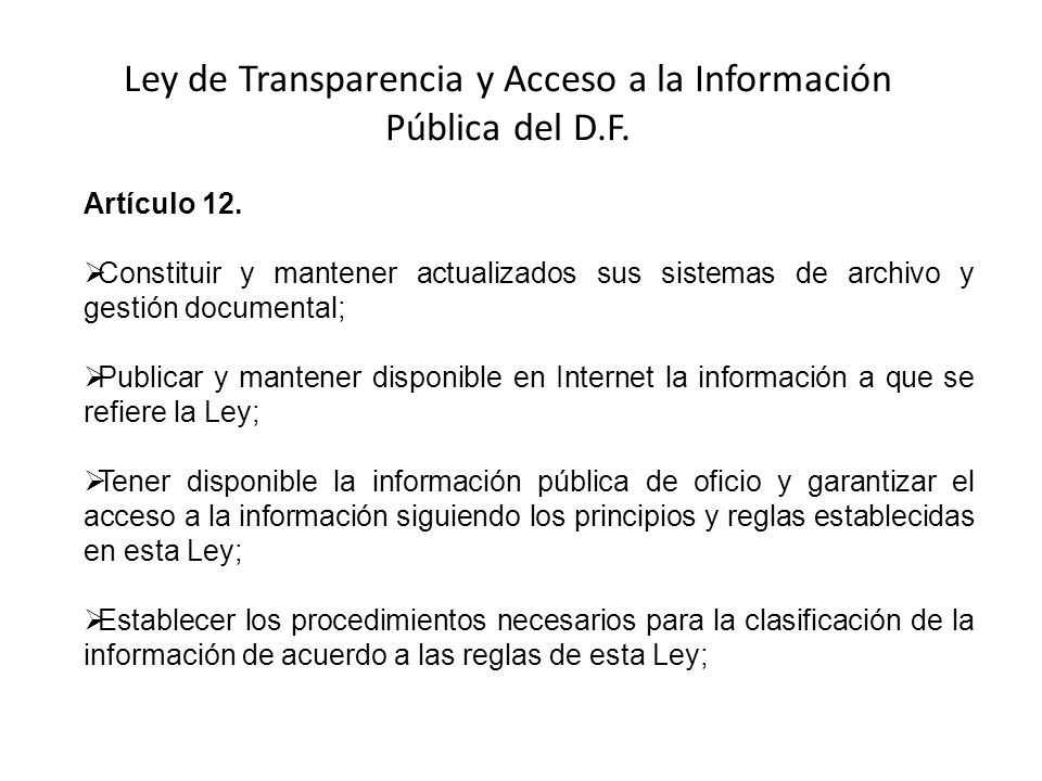Ley de Transparencia y Acceso a la Información Pública del D.F.