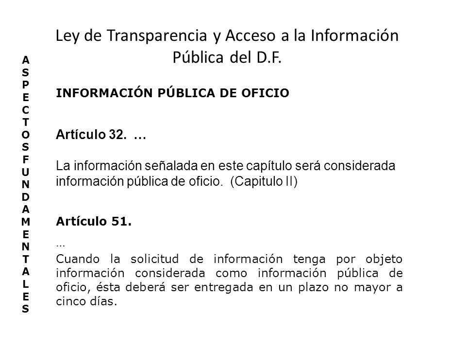 Ley de Transparencia y Acceso a la Información Pública del D.F.