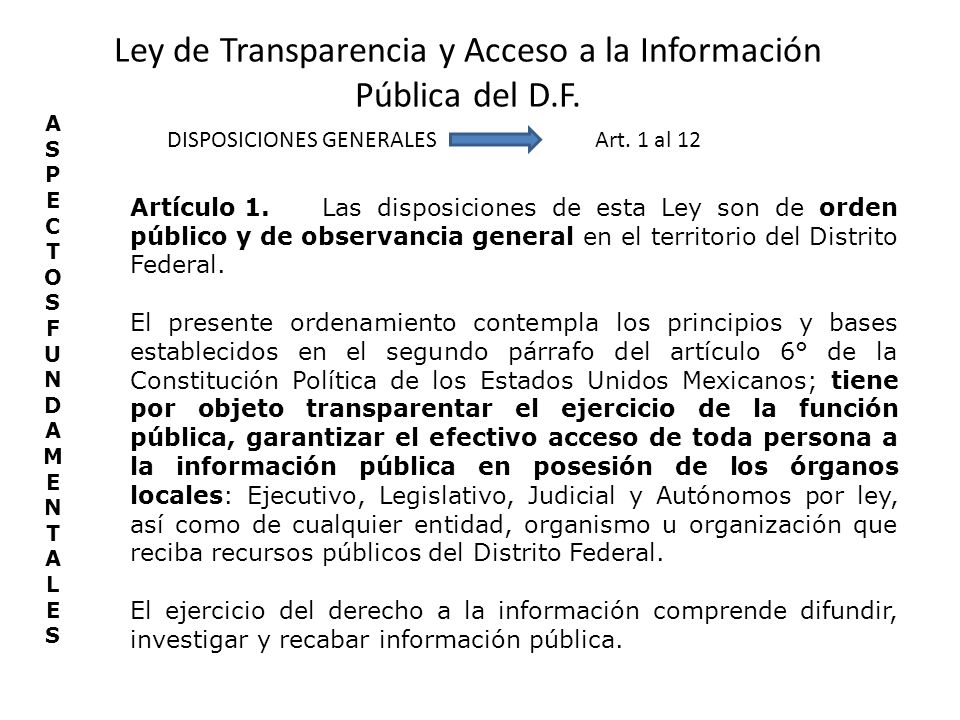 Ley de Transparencia y Acceso a la Información Pública del D.F.