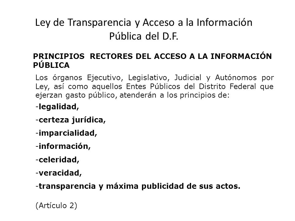 Ley de Transparencia y Acceso a la Información Pública del D.F.