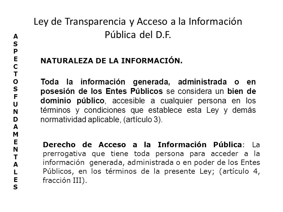 Ley de Transparencia y Acceso a la Información Pública del D.F.