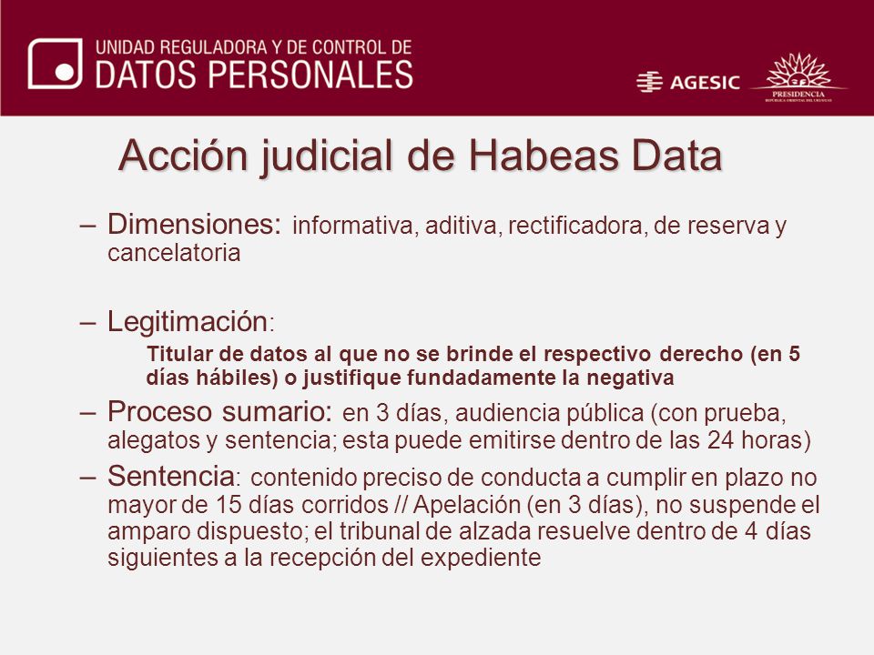 Acción judicial de Habeas Data