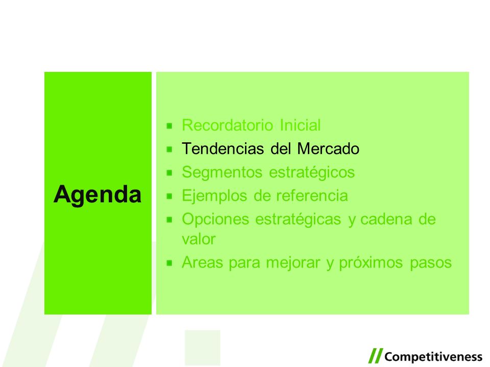 Agenda Recordatorio Inicial Tendencias del Mercado